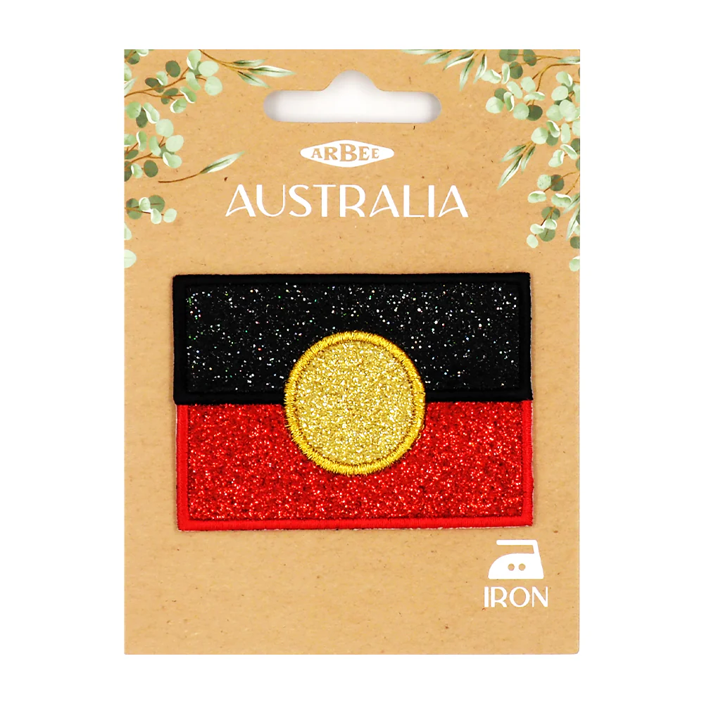 Arbee Crafty Patch, Aboriginal Glitter Flag- 1pc