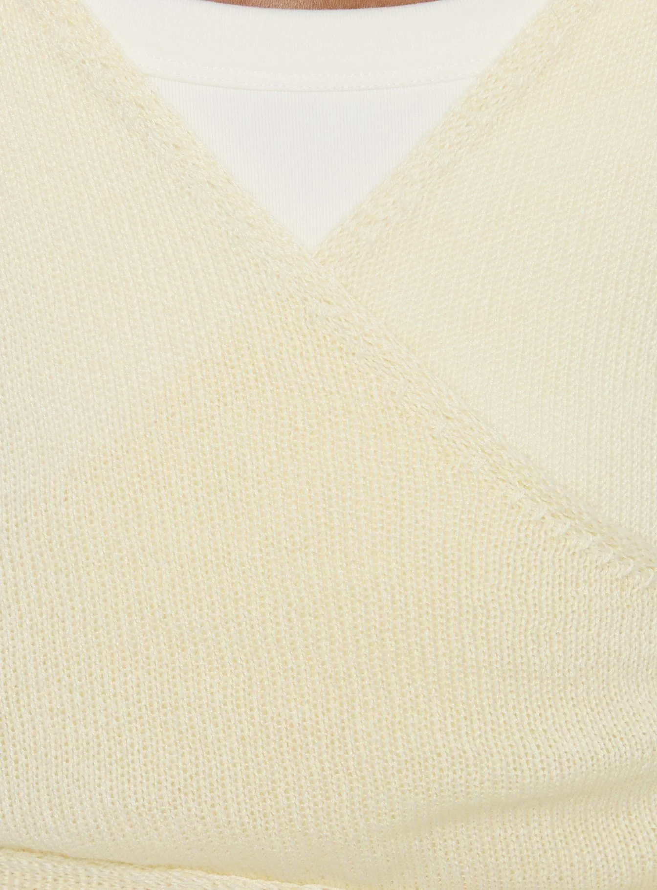 Tonee Sheer Wrap Knit Cardigan Butter Cream