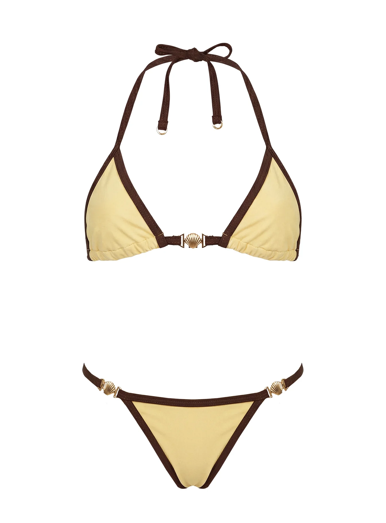 Beasley Cheeky Bikini Bottoms Yellow / Brown