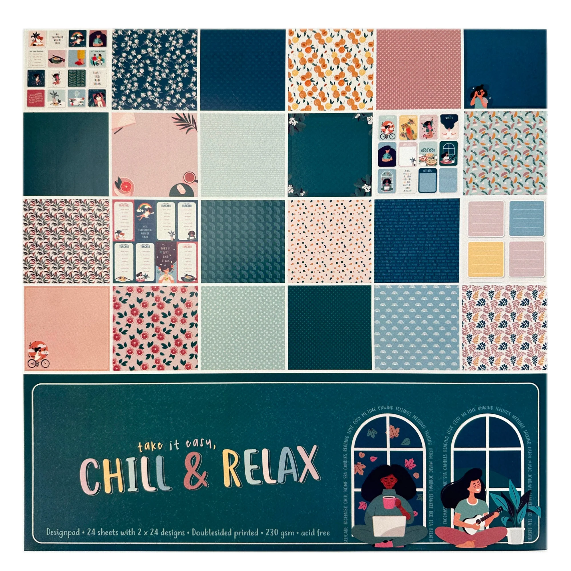 Design Pad 24 Sheets, Chill And Relax - 12x12in