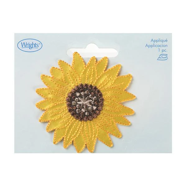 Simplicity Iron On Applique, Large Sunflower Yellow