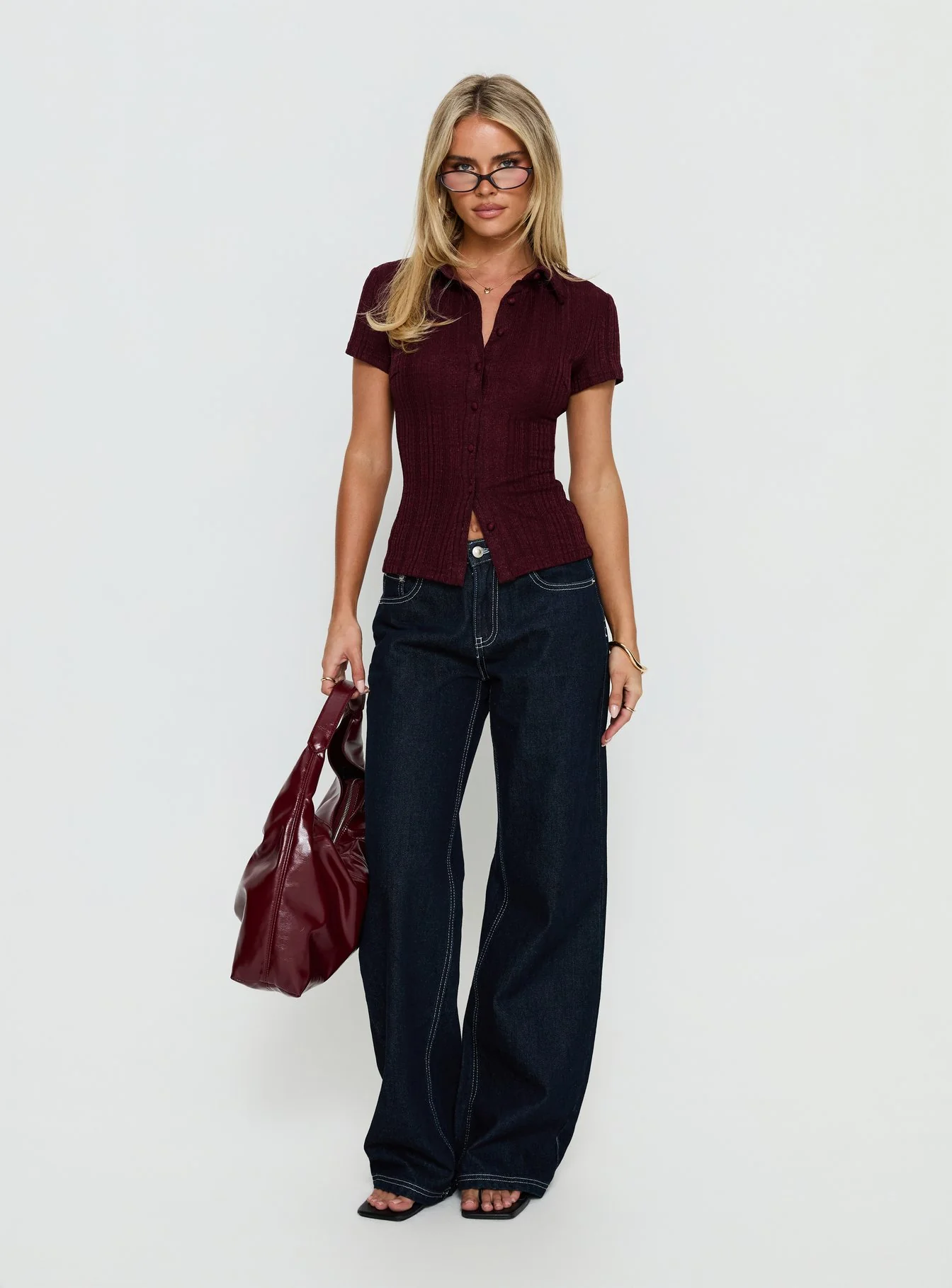 When You Sleep Short Sleeve Top Wine
