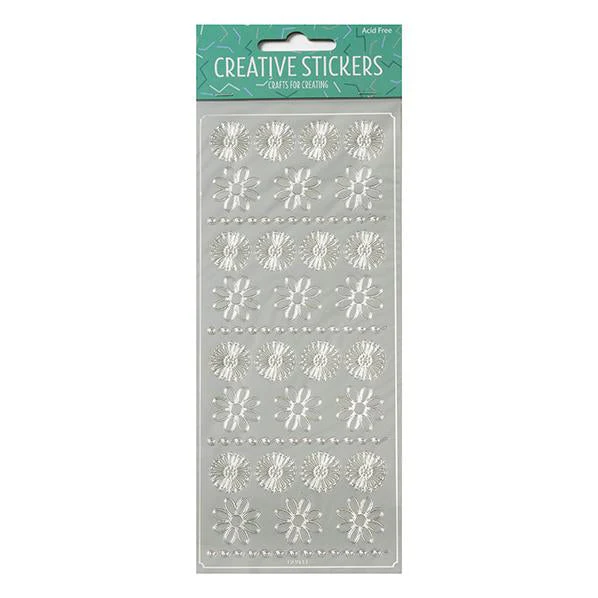 Arbee Stickers, Flower Power Silver