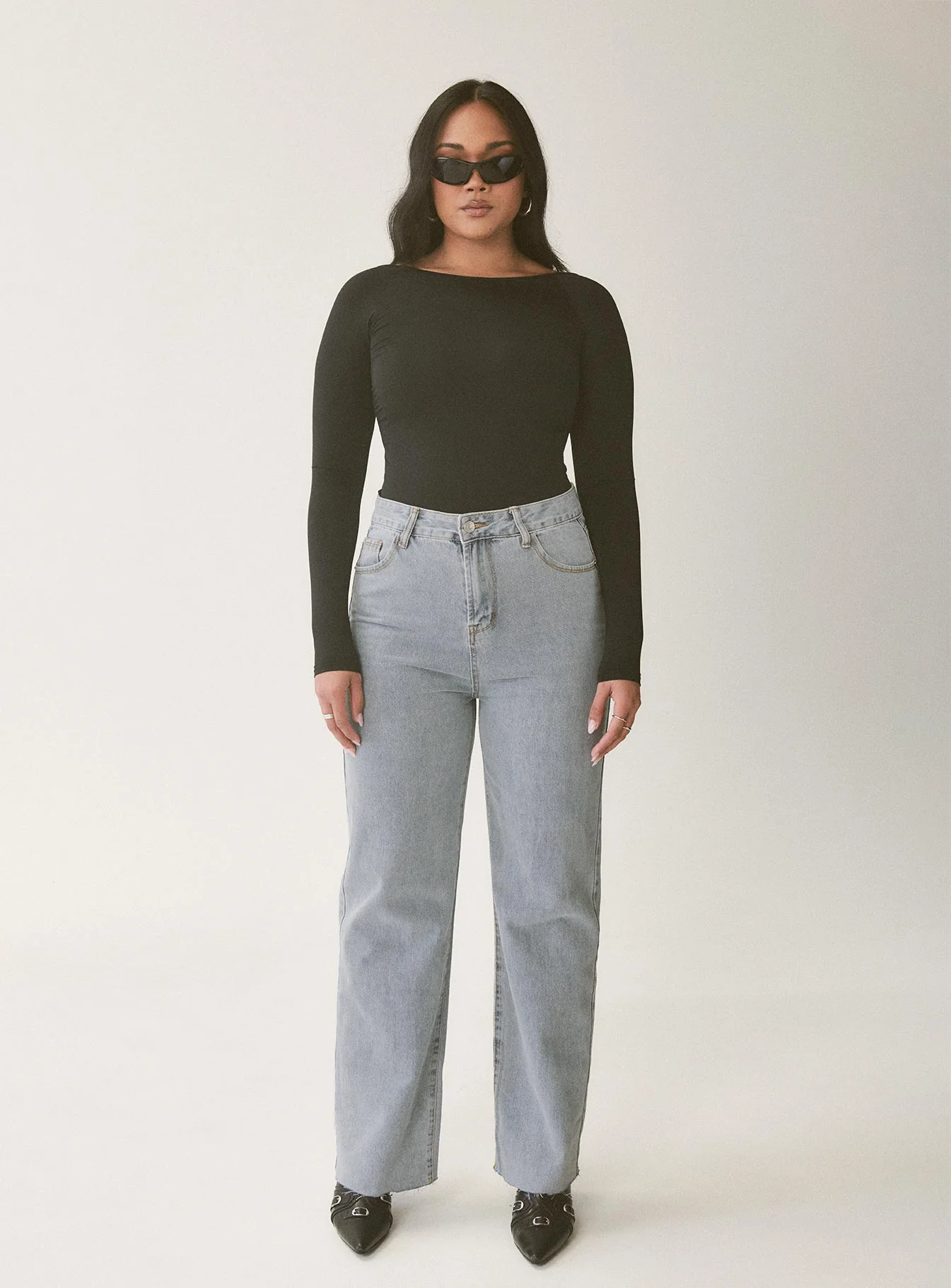 Kalinda High Rise Straight Leg Jeans Blue