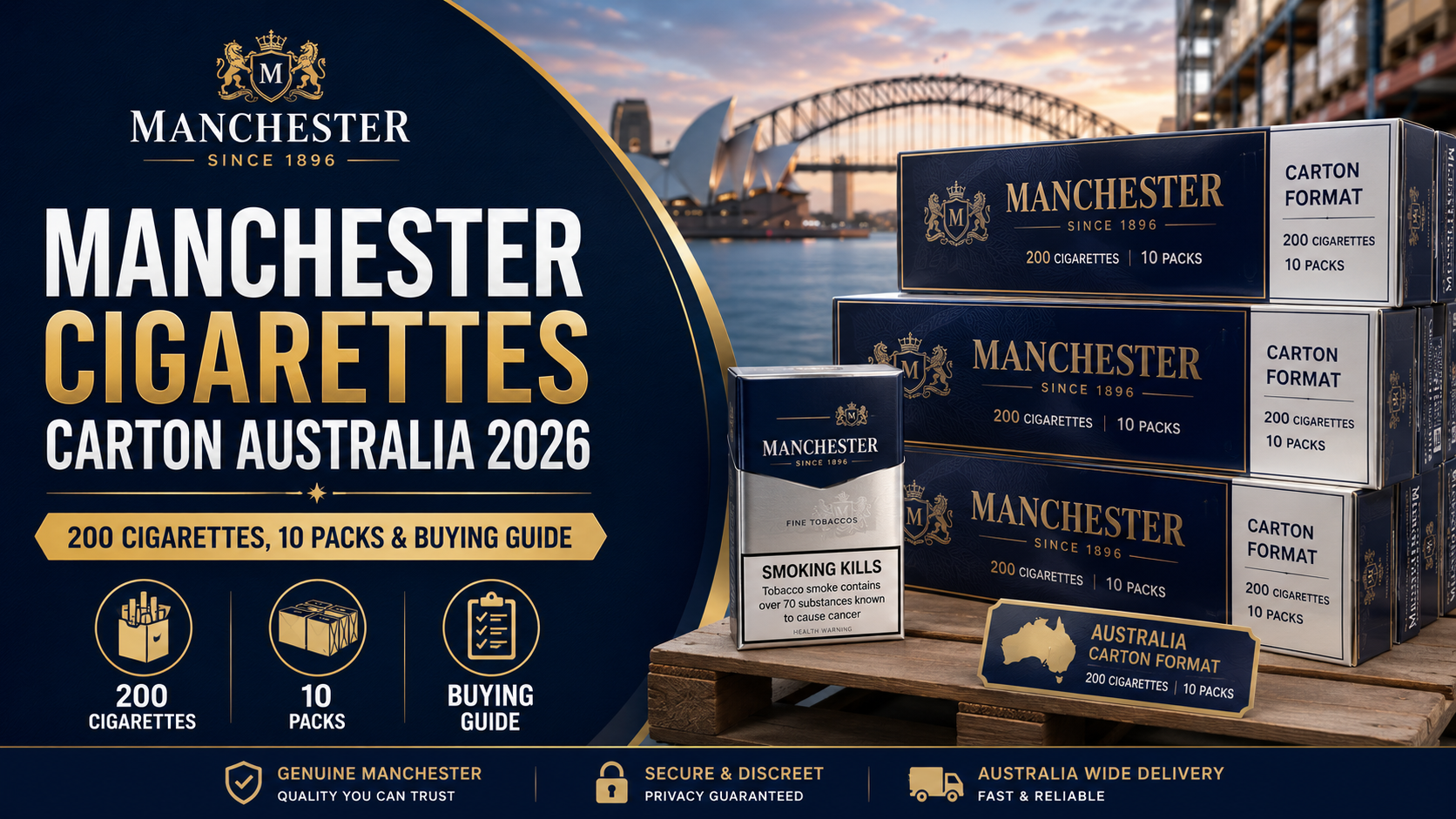 Manchester Cigarettes Carton Australia 2026: 200 Cigarettes, 10 Packs & Buying Guide