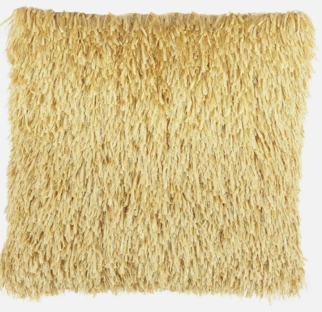 Mina Victory Shaggy Cushion, Yellow- 50.8cmx50.8cm