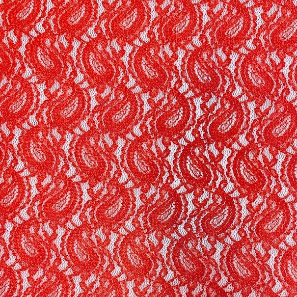 Lace Fabric, Red Lotus- 150cm