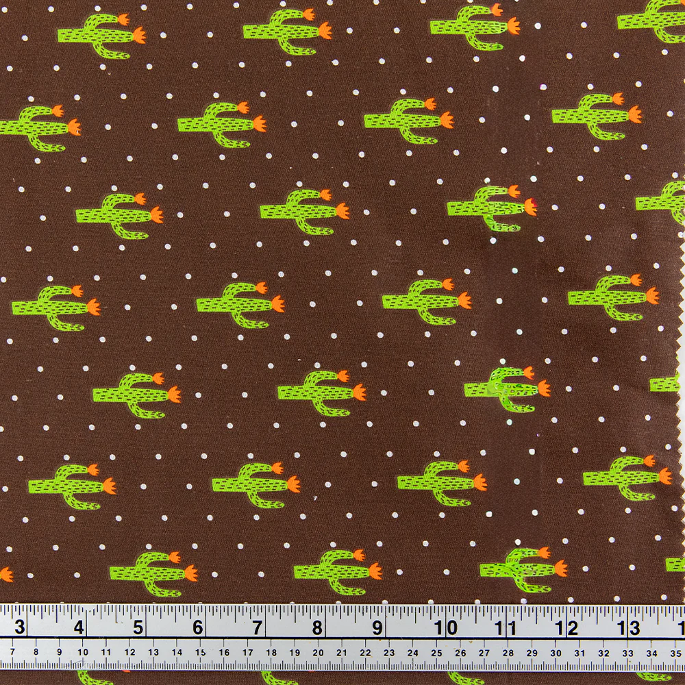 Print Craft & Quilting Fabric, Cacti And Dots- Width 110cm