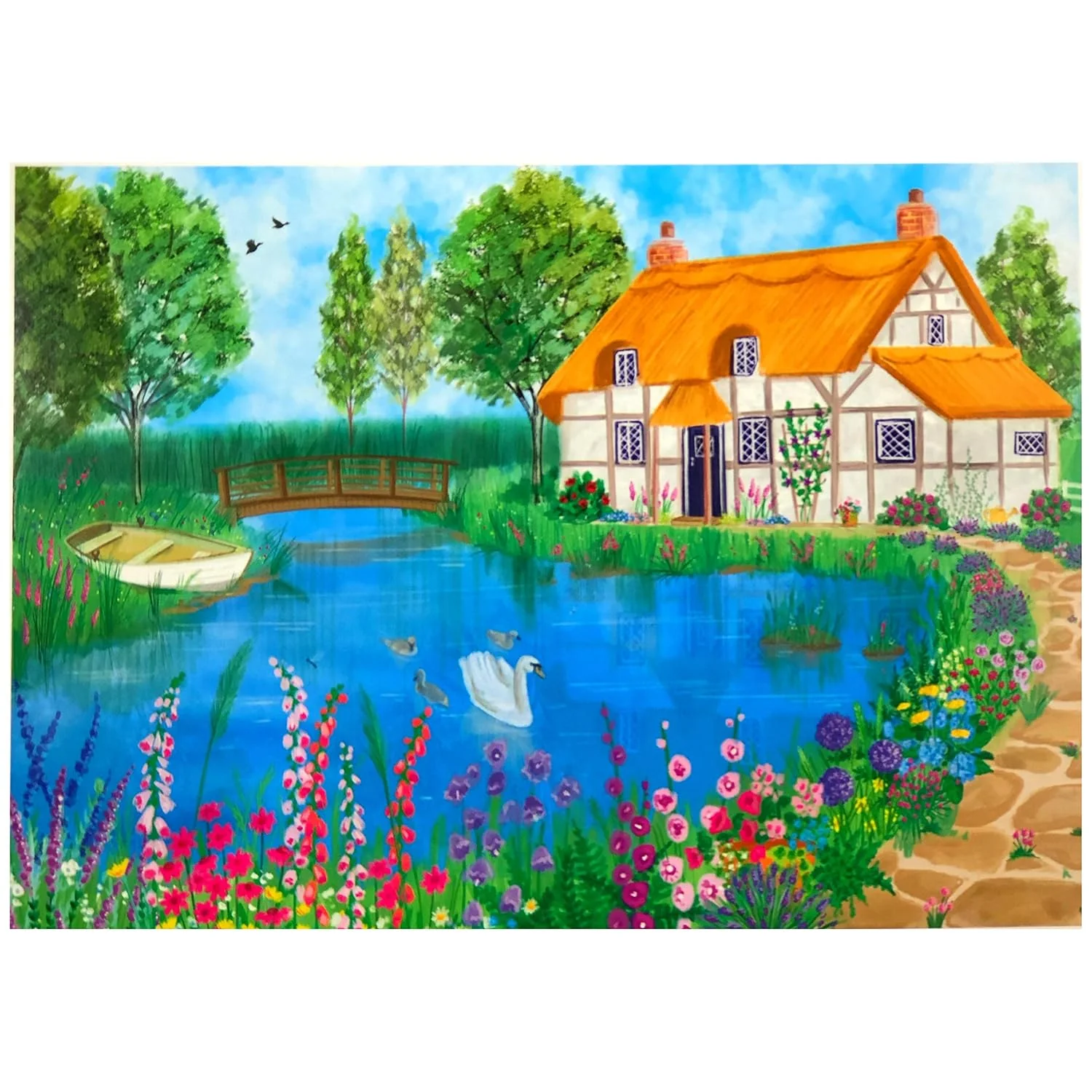1000-Piece Jigsaw Puzzle, Cottage on the AU Sable River