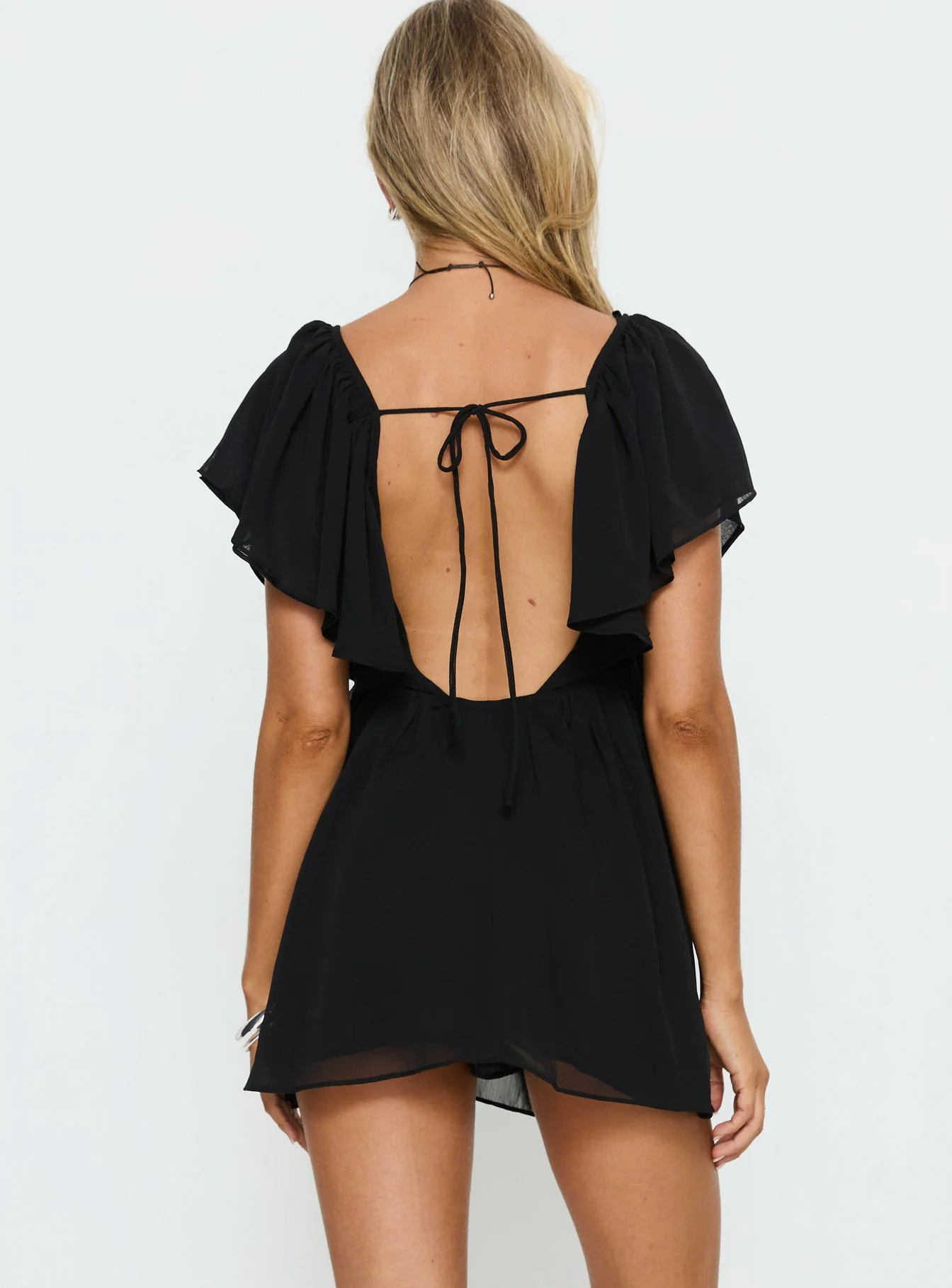 Sun Spirit Plunge Flowy Playsuit Black