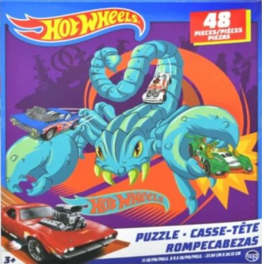 48-Piece Jigsaw Puzzle Hotwheels Kid Premier Scorpion - 7x1.5x8.25