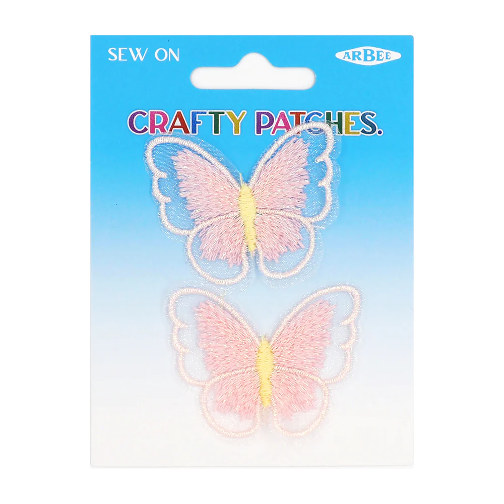 Arbee Crafty Patch, Soft Butterflies- 2pc