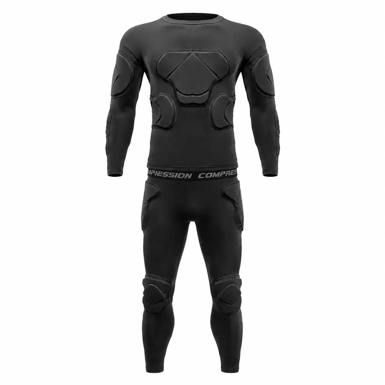High Density EVA Compression Padded Shockproof Soccer Goalkeeper Uniform Set Sports Impact Protection Sets