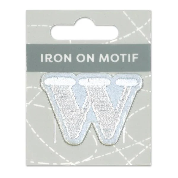 Sullivans Iron On Motif, White W- 35mm
