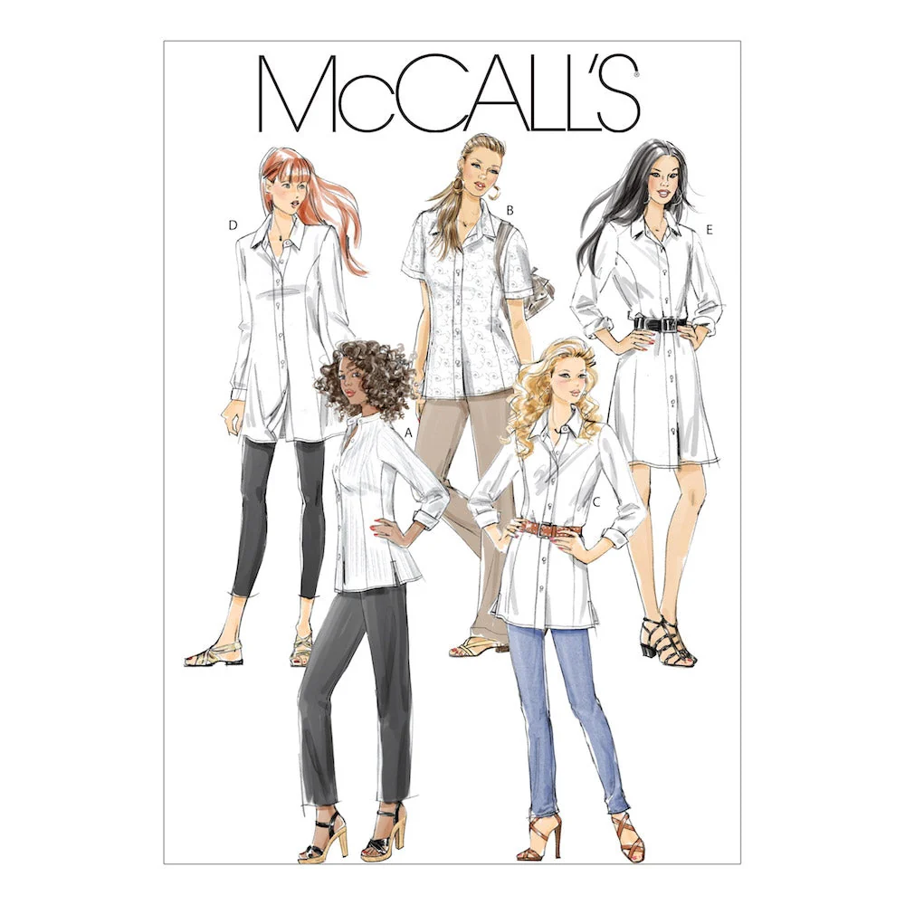 McCall's Pattern M6124 Misses'/Miss Petite/Women's/Women's Petite Shirts In 3 Lengths
