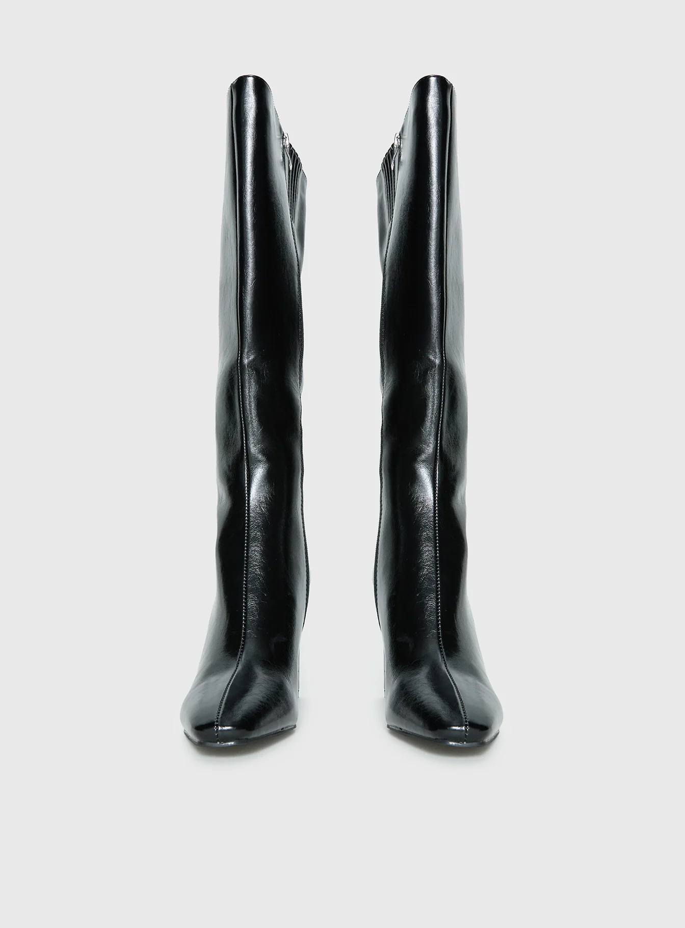 Sawyer Knee High Boots Black Crinkle