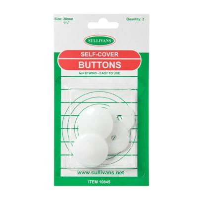 Sullivans Self Cover Nylon Buttons 2pk- 30mm