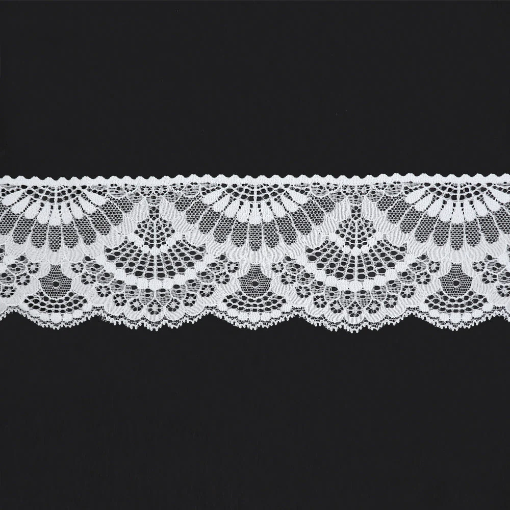 Sullivans Lace Stretch, Ivory- 75mm