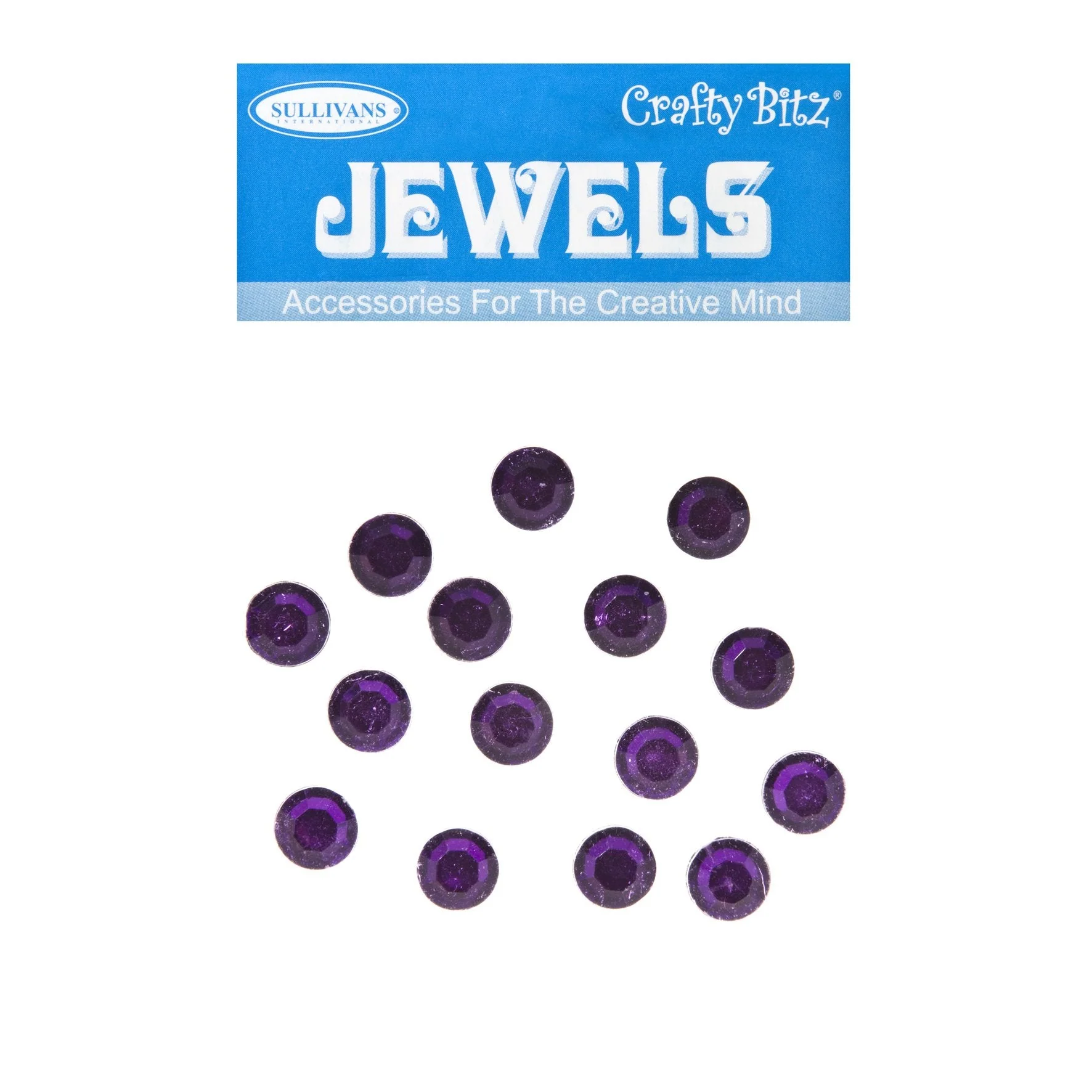 Crafty Bitz Jewels, Round Purple- 15pc
