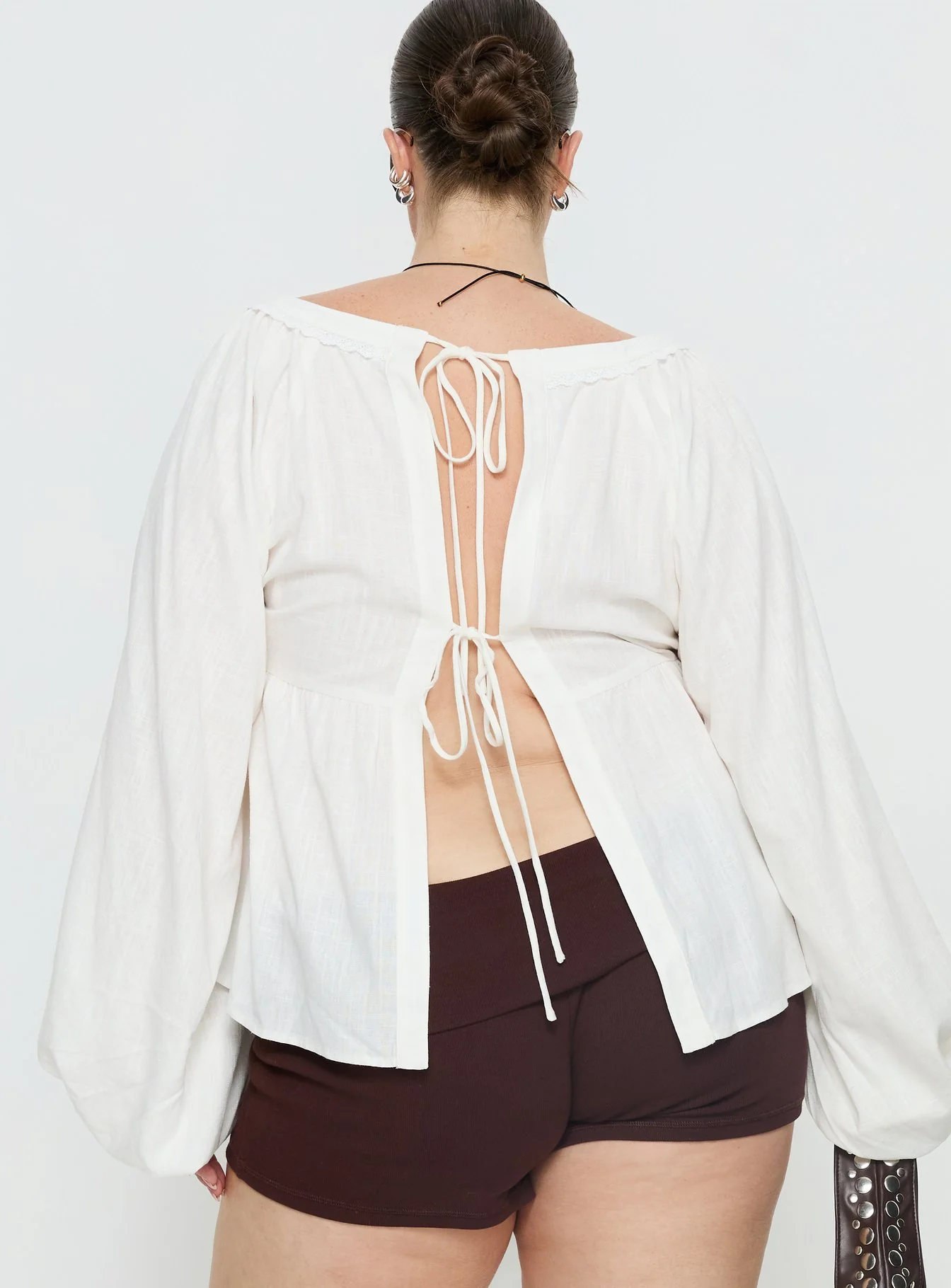 Benjie Long Sleeve Top White Curve
