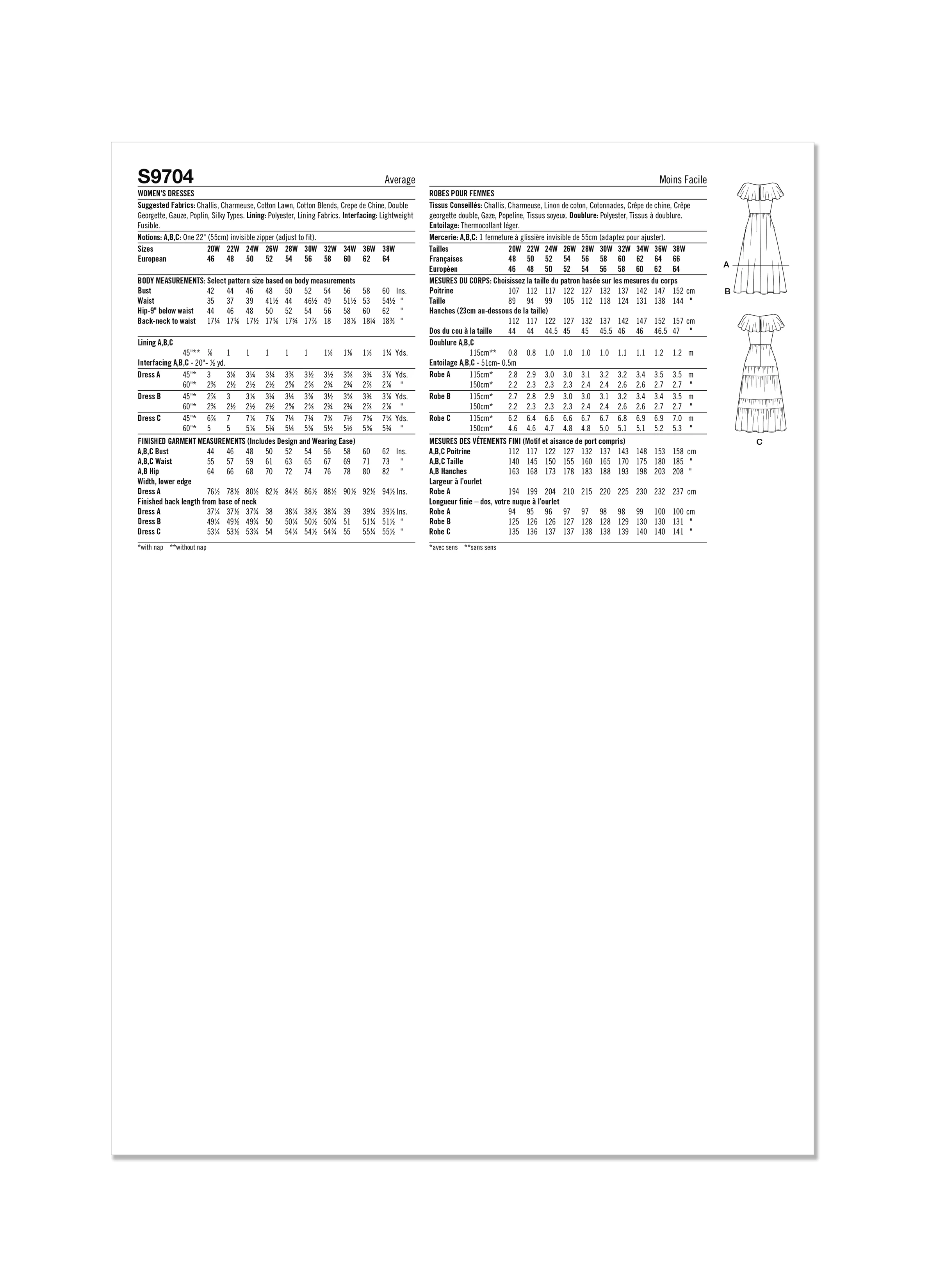 Simplicity Pattern S9704 Plus Size Dress