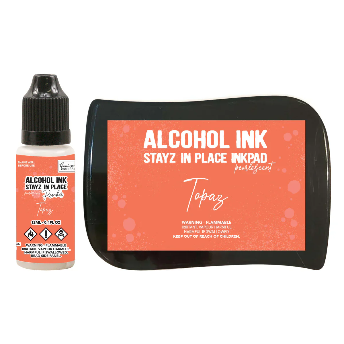 Stayz in Place Alcohol Ink Pad Reinker, Topaz Pearlescent- 12ml