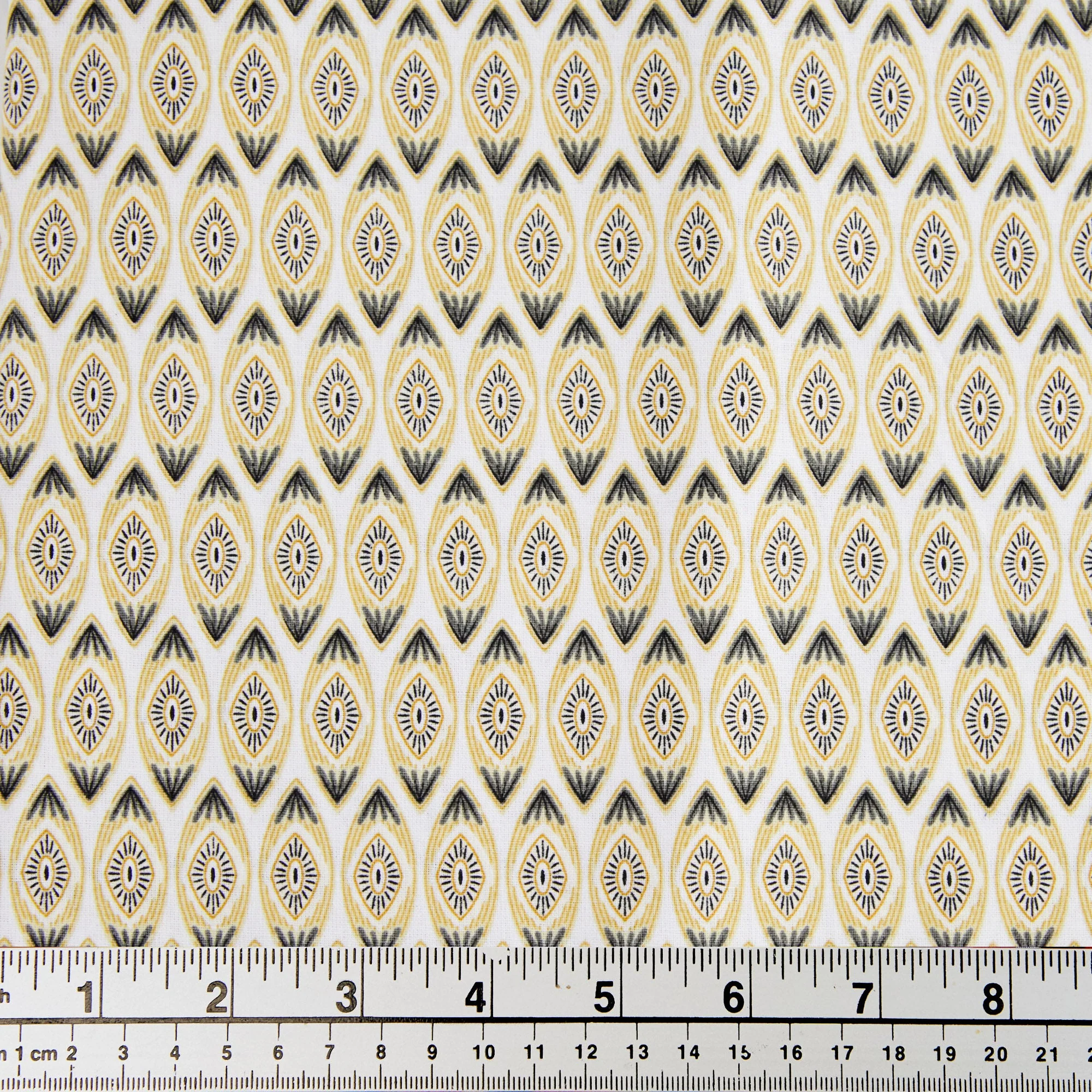 Craft Prints Fabric, Stone Branch Beige Cream Geometric- Width 112cm