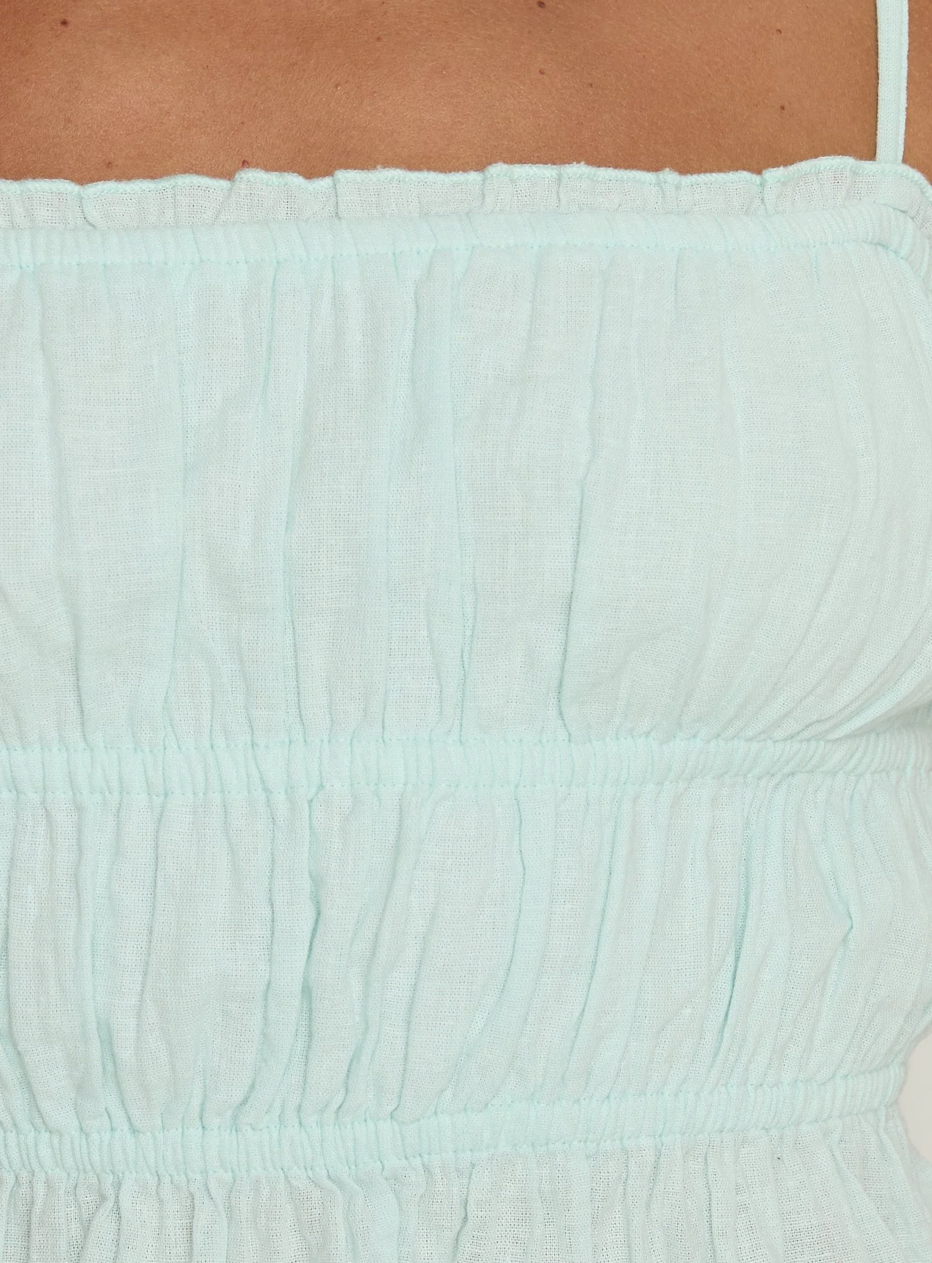 Rosecliff Ruched Longline Top Mint