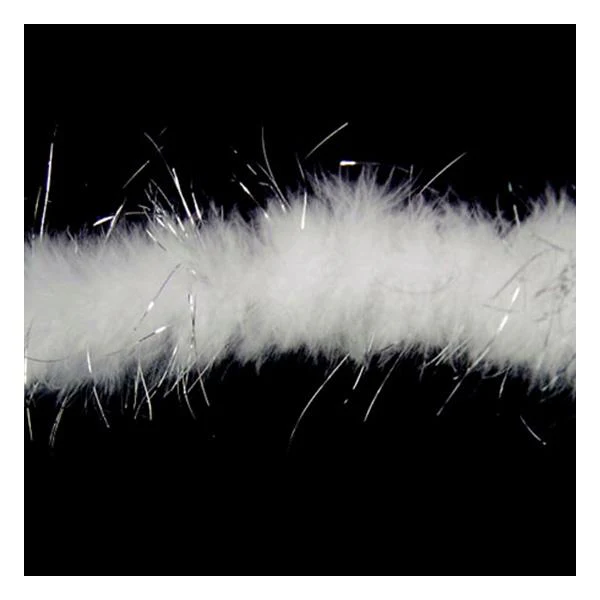 Sullivans Trim Marabou Tinsel Highlight, White