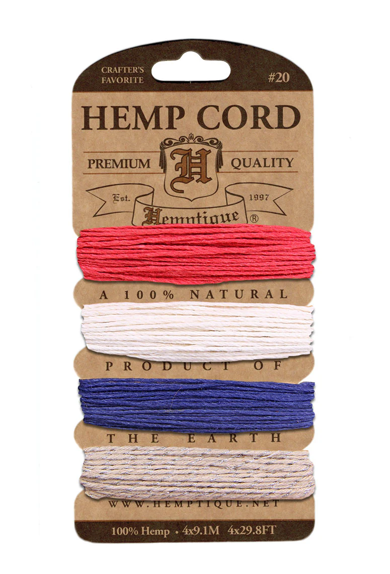 Hemptique Card Cord Set #20, Americana Silver