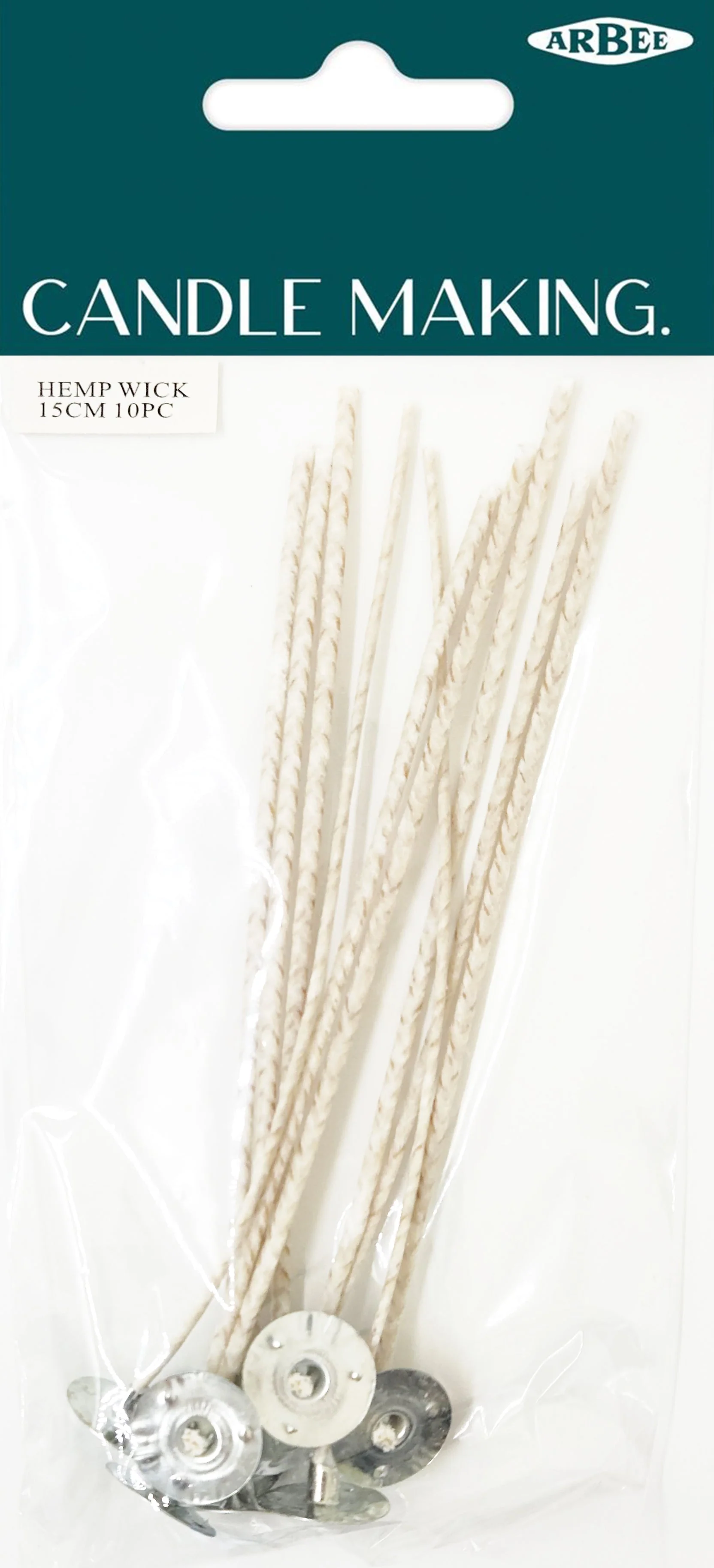 Arbee Hemp Candle Wick, White- 10pc