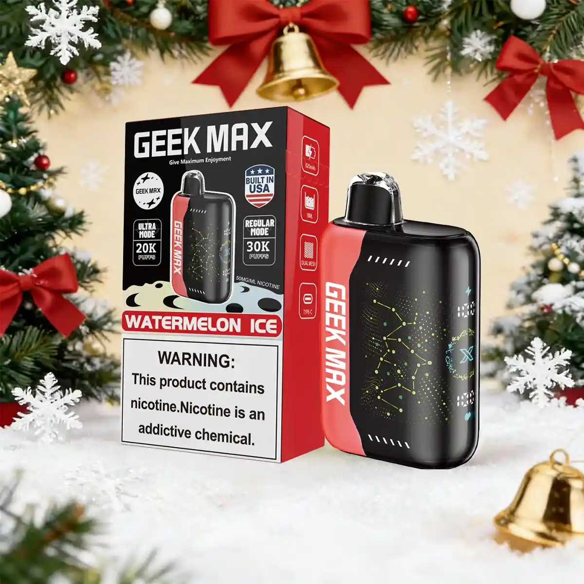 Watermelon Ice | Geek Max 30000 Puffs Disposable Vape - JNR VAPES OFFICIAL