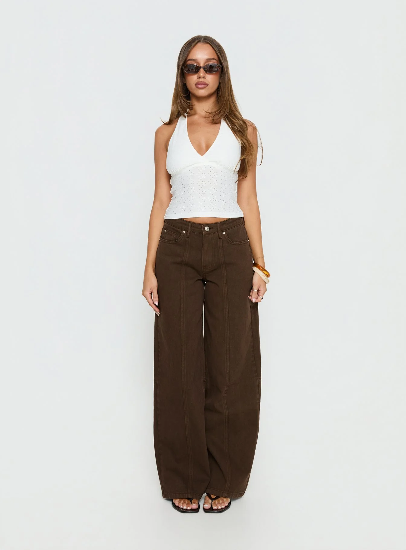 Lando Low Rise Straight Leg Jeans Chocolate
