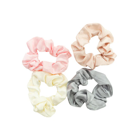 Satin Hair Scrunchies- 4pk