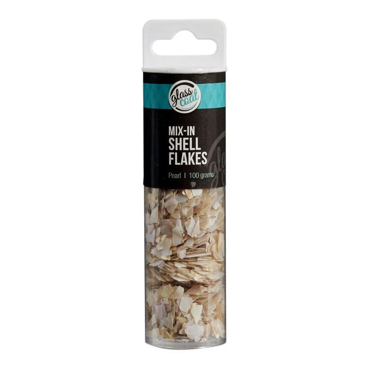 Glass Coat Resin Mix-In Shell Flakes, Pearl- 100g