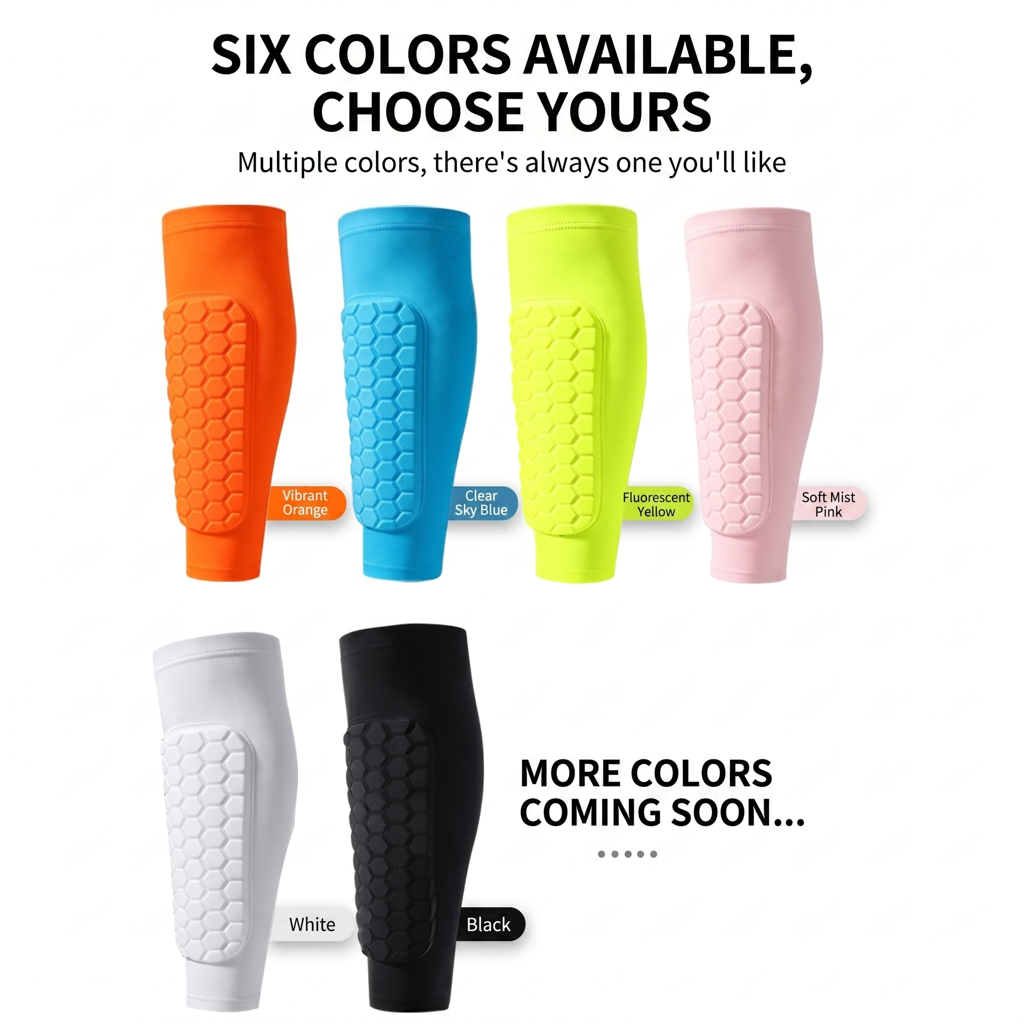 Honeycomb EVA Shin Guards Anti-Collision Breathable Shin Pads  Calf Guards for Outdoor Sports Soccer Basketball Cycling