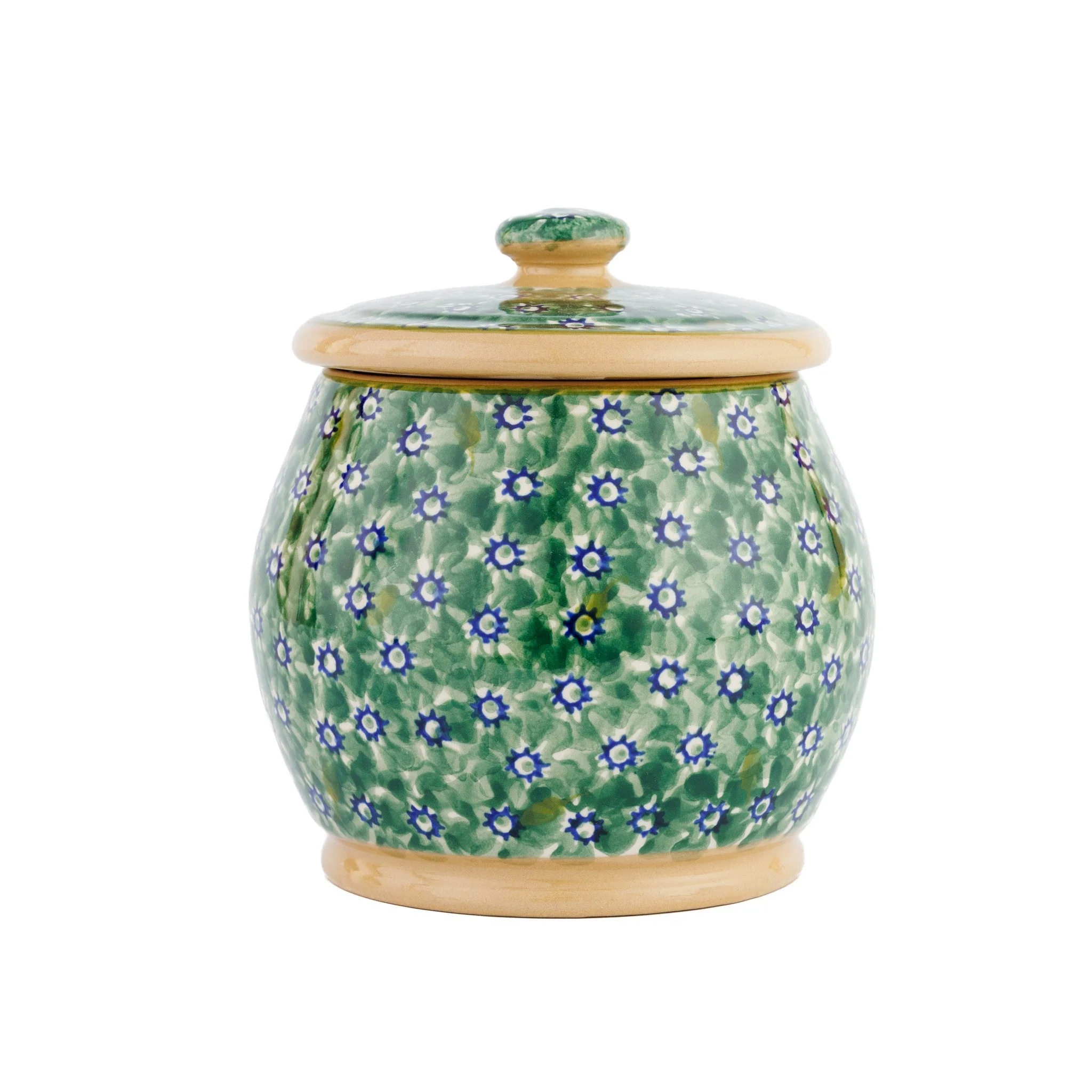 Small Round Lidded Jar Green