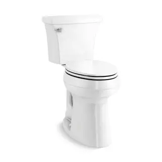 KOHLER Highline Arc Extra-Tall 2-częściowa toaleta przedłużona – 1,28 GPF, jedno spłukiwanie, biała (wraz z deską sedesową), model 78305-0