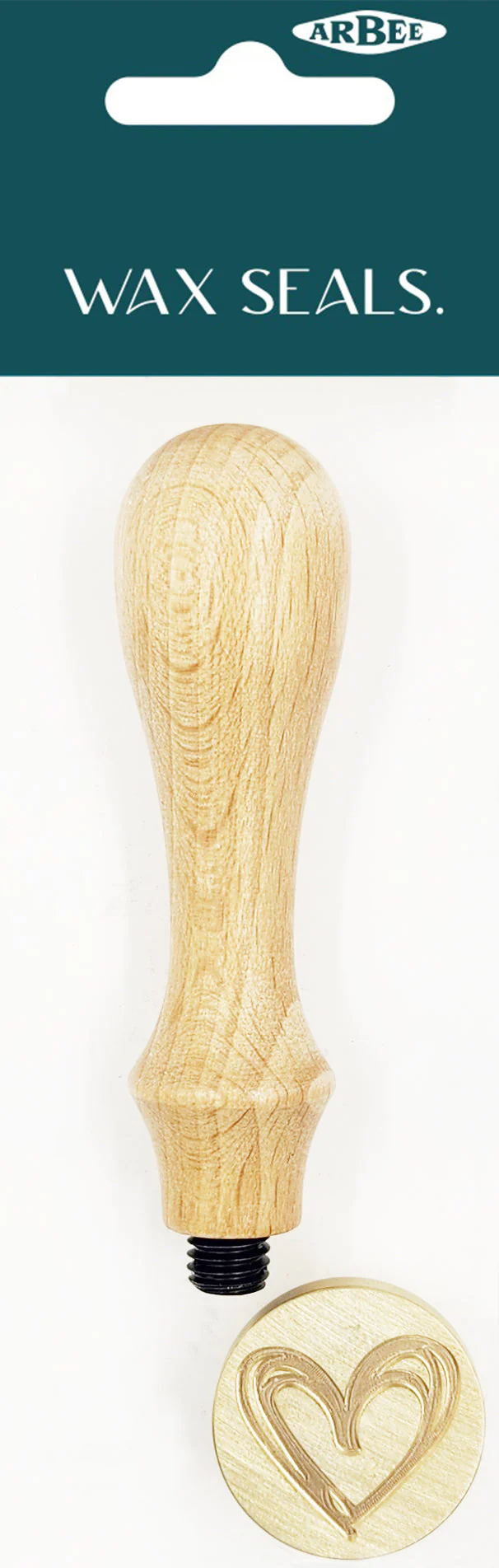 Arbee Wax Seal Wood Stamp, Heart- Gold
