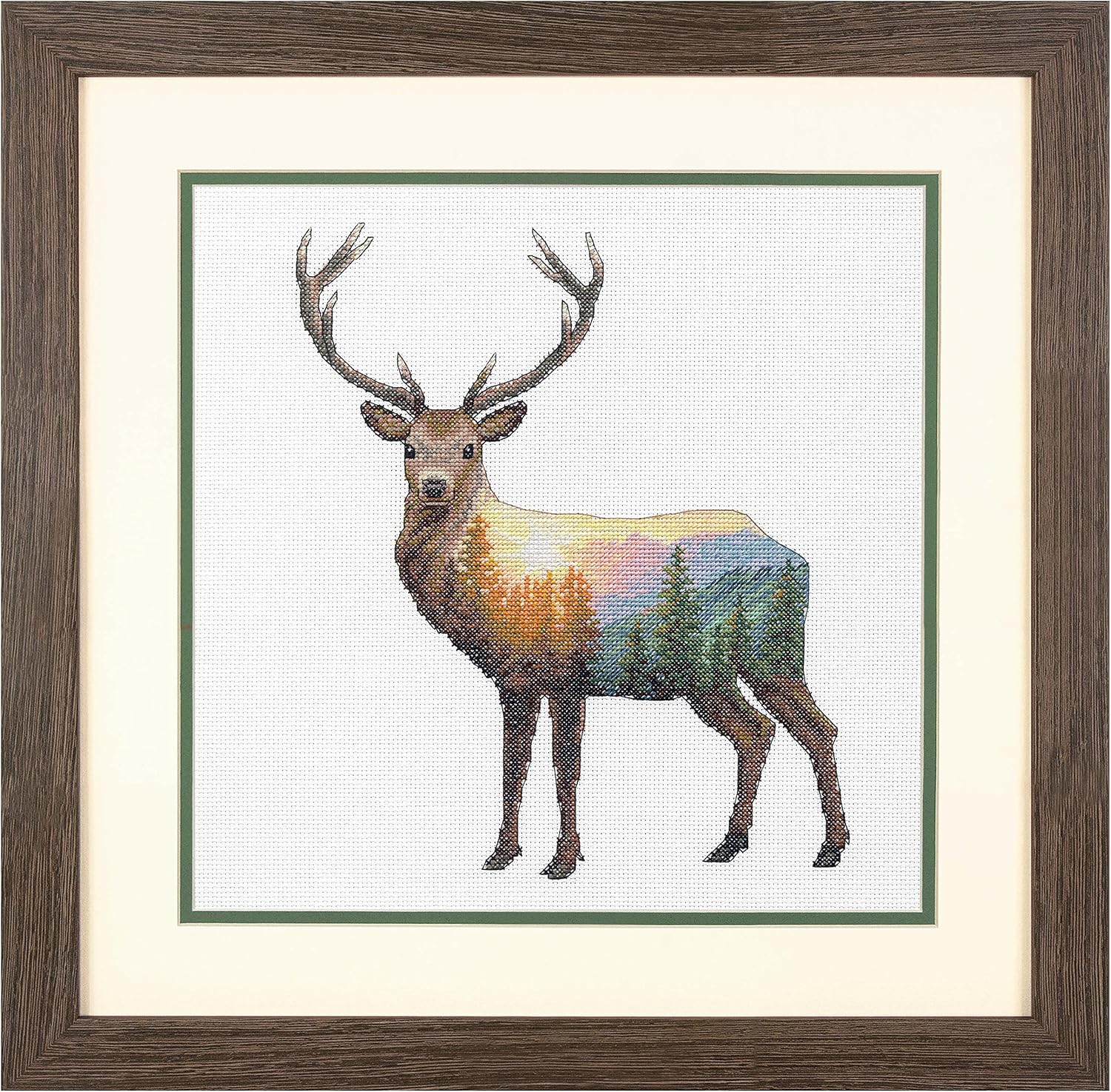 Dimension Deer Scene Cross Stitch Kit-12x12in