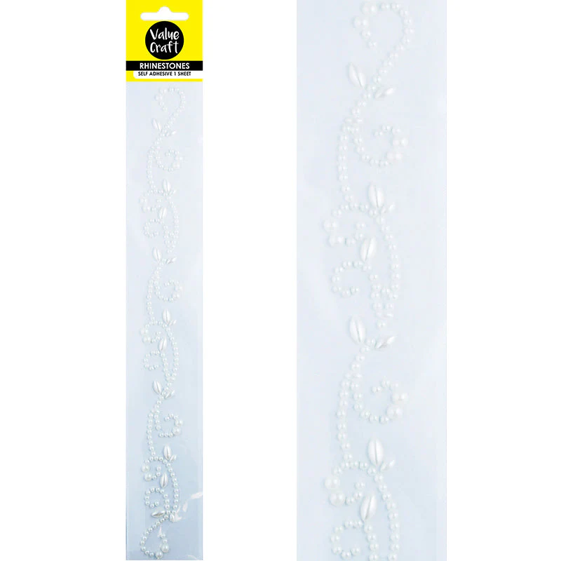 Value Craft Rhinestone Sticker, Flourish Silver