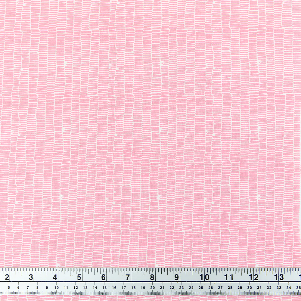 Print Craft & Quilting Fabric, Geo Stripes Pink- Width 110cm