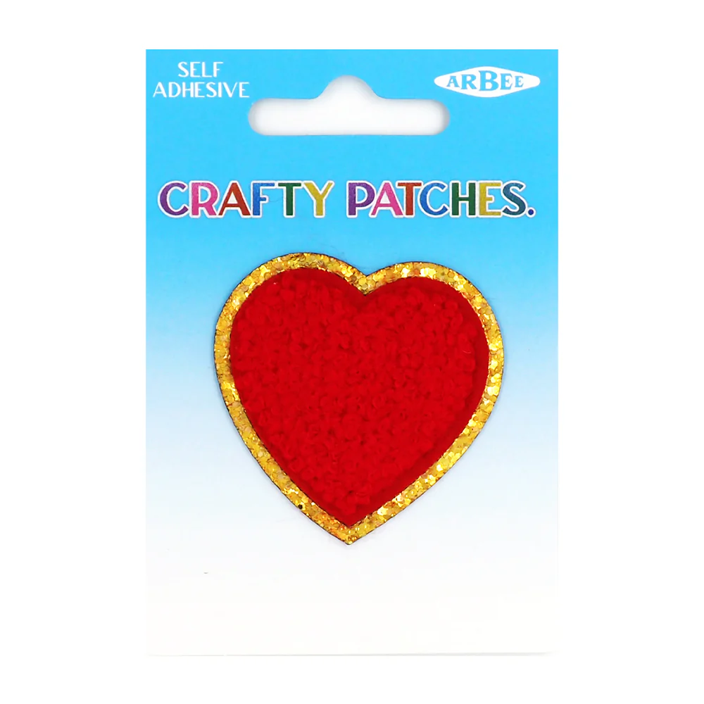 Arbee Crafty Patch, Fluffy Sparkle Heart- 1pc