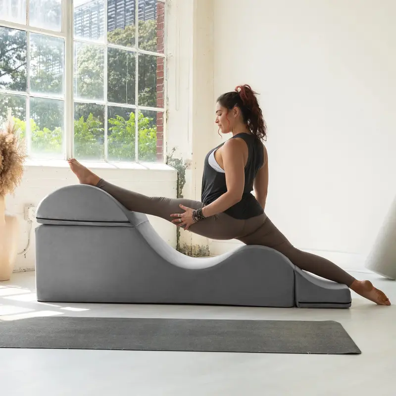 Fotel podnóżkowy Avana Kami 2 w 1 – fotel do jogi i masażu w kolorze Microvelvet