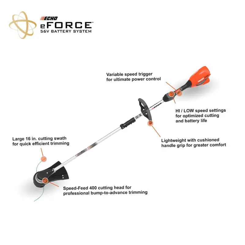 ECHO eFORCE 56 V, akumulatorowa podkaszarka do trawy 16