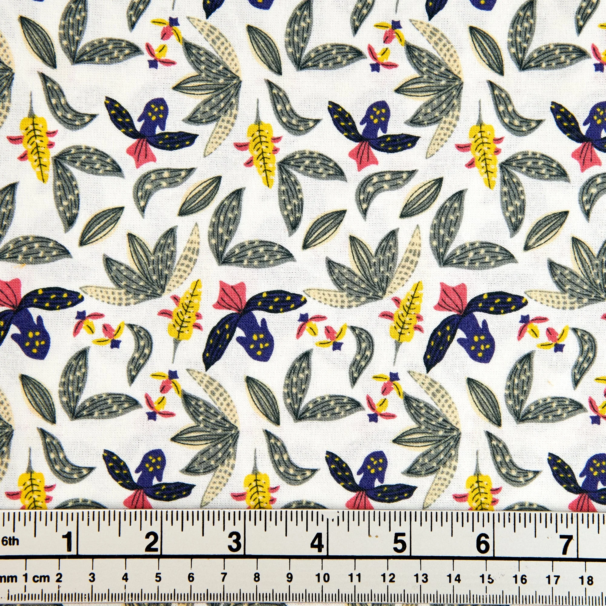 Craft Prints Fabric, Camil Plants, Khaki Leaves- Width 112cm