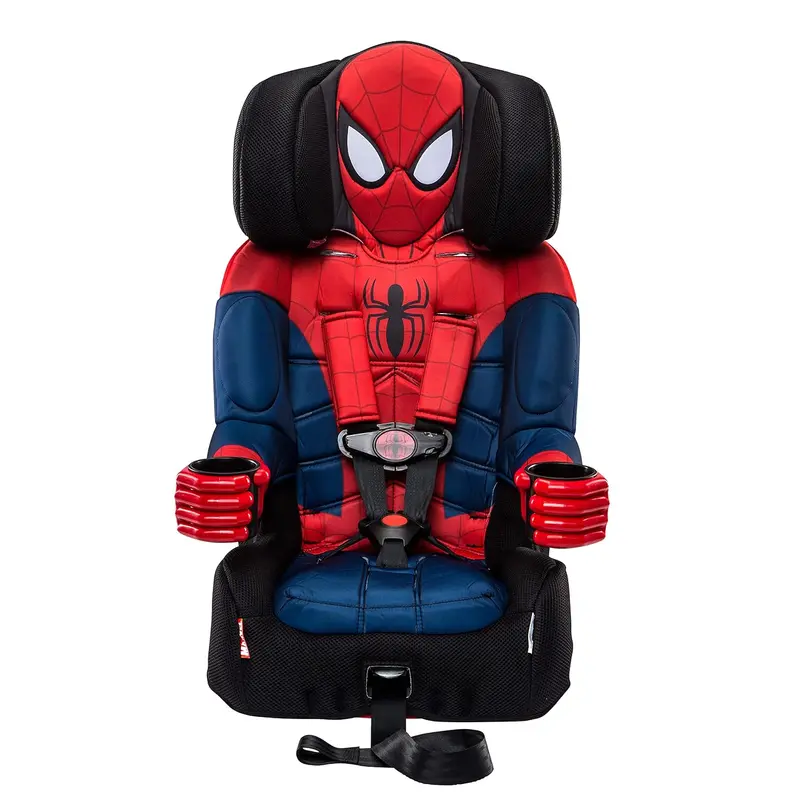 Fotelik samochodowy KidsEmbrace Spider-Man 2 w 1 – kompatybilny z systemem LATCH, z 5-punktowymi pasami bezpieczeństwa i trybem prowadzenia pasa