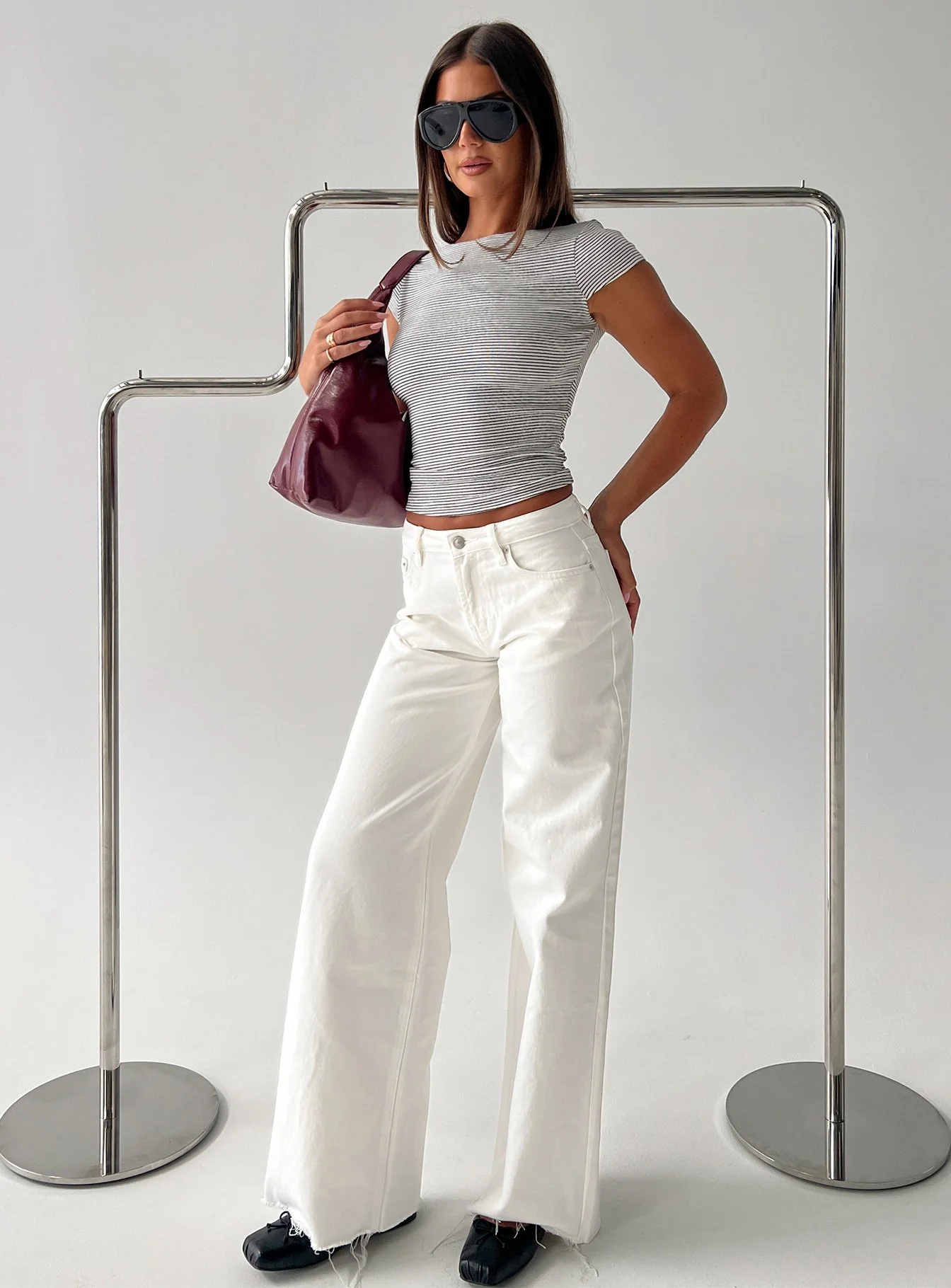 Darla Low Rise Straight Leg Jean White