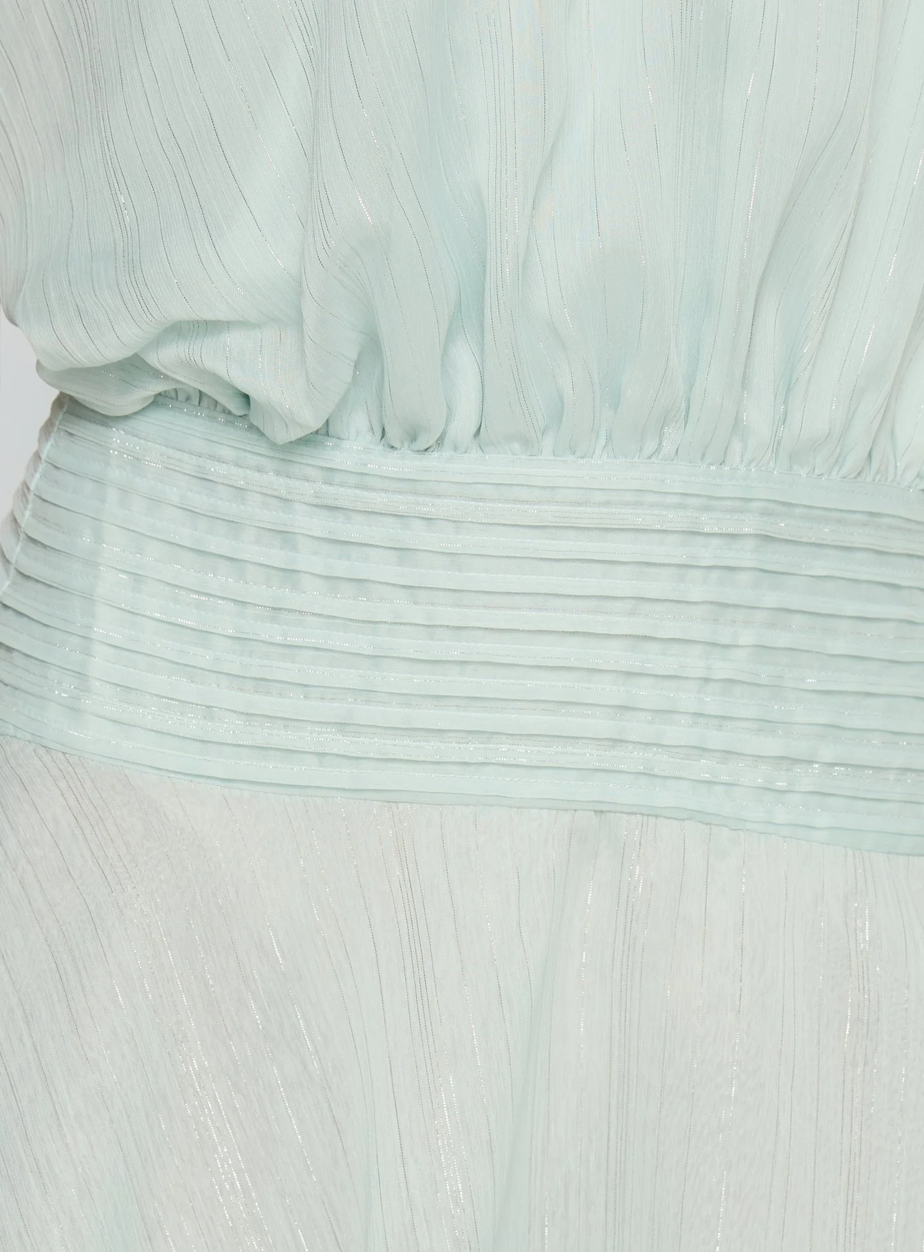 Rozario Chiffon Halter Mini Dress Aqua / Silver