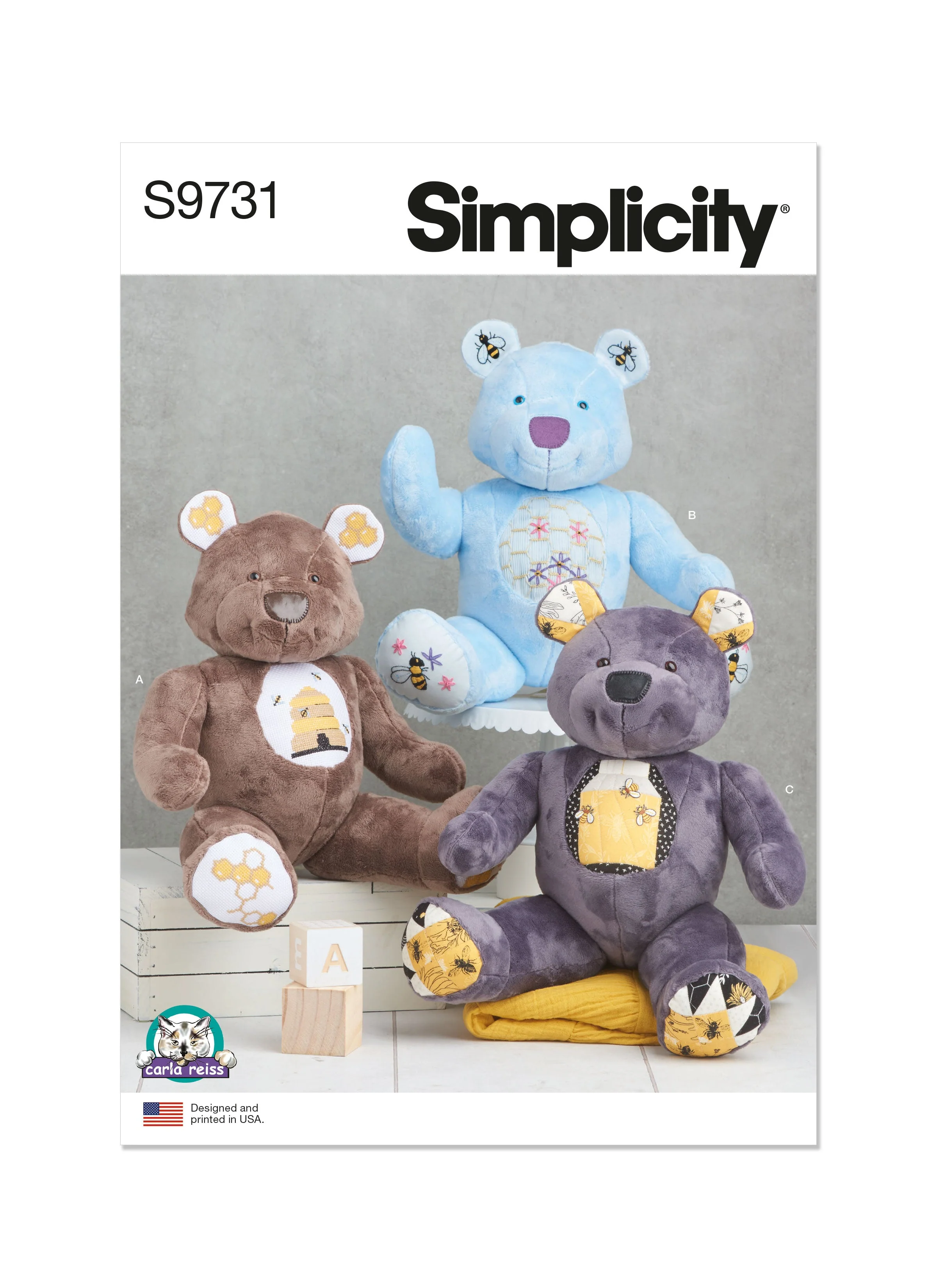 Simplicity Pattern S9731 Stuffed Bear